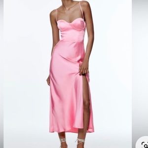 Zara satin affect slip dress size M